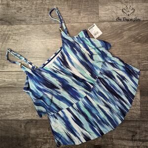 24th & Ocean Tiered Tankini Top Size S